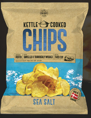 Chips sea salt, 8x150 g Kettle Cooked