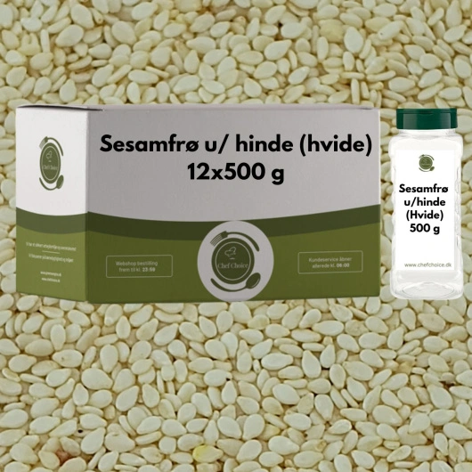 Sesamfrø u/hinde (hvide), 12*500 g Chef Choice
