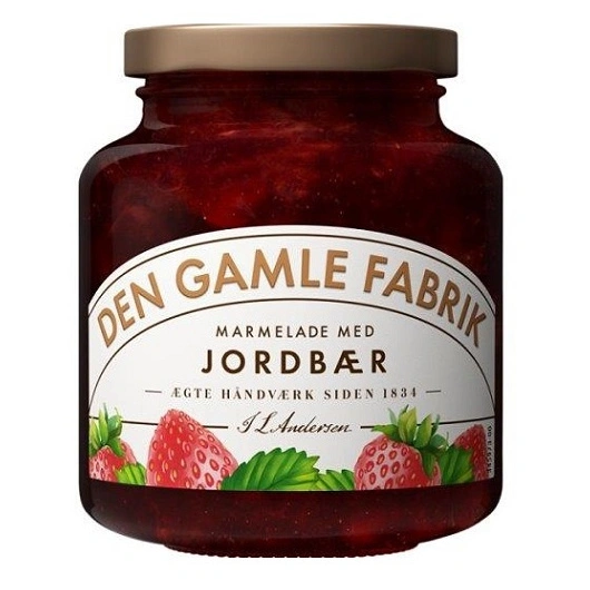 Marmelade m/Jordbær, 6*600 g Den Gamle Fabrik
