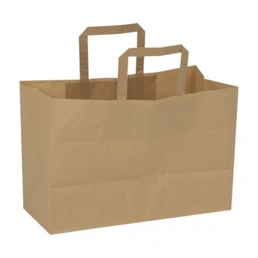 Papir pose brun med hank 17 L,, 200 stk