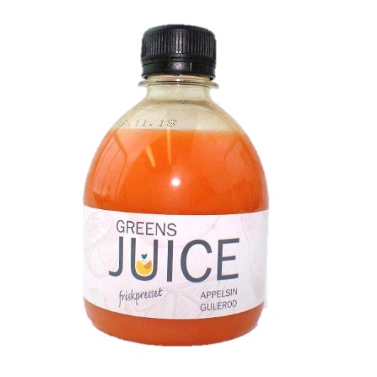 Appelsin/Gulerod Juice Friskpresset 300 ml, stk. Greens2Go