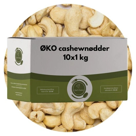 ØKO Cashewnødder  natural, 10*1 kg Chef Choice